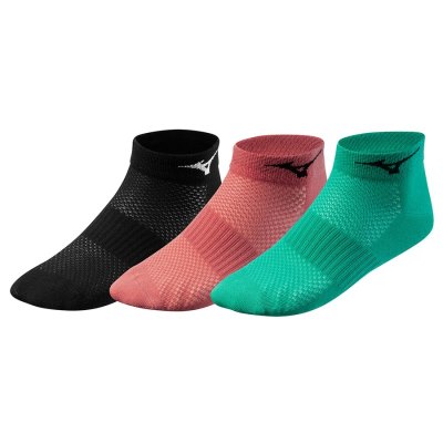 Calcetines Mizuno Training Mid 3P Hombre Negros / Coral Claro / Verdes - Chile M495WBSZTJ